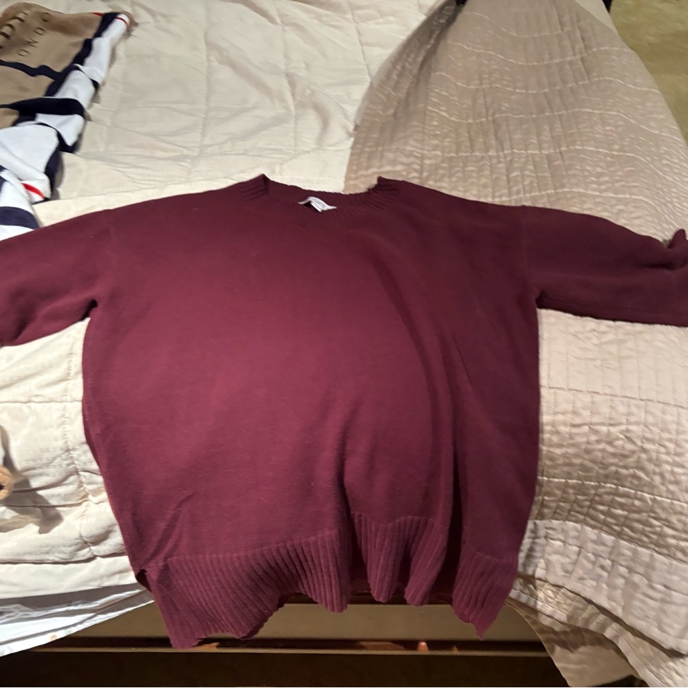 LOFT Deep Red Knit Sweater